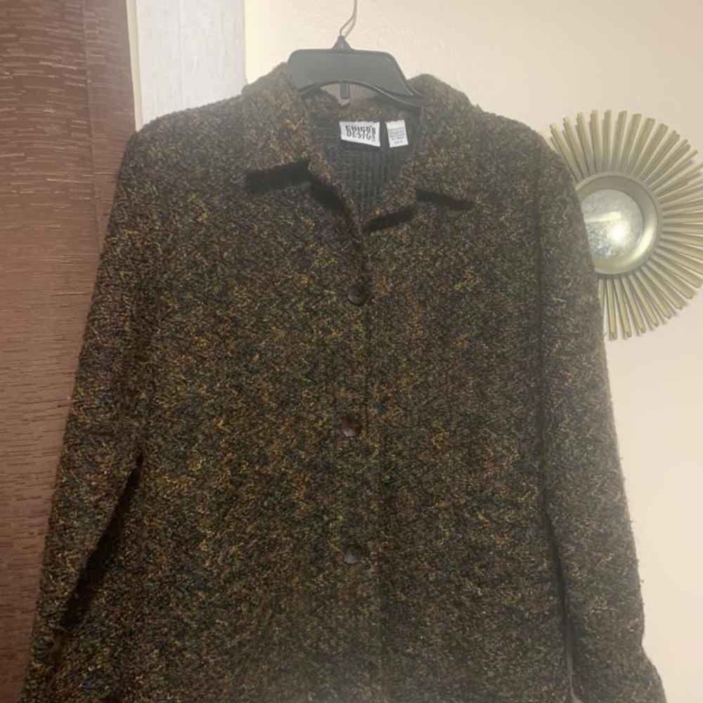 Chico’s women blazer sweater jacket size 2 brown